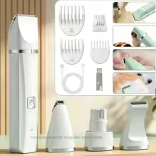 USB Rechargeable 4 in 1 Electric Pet Hair Shaver 4 Different Blades High Power Cat Dog Hair Clipper Low-Noise